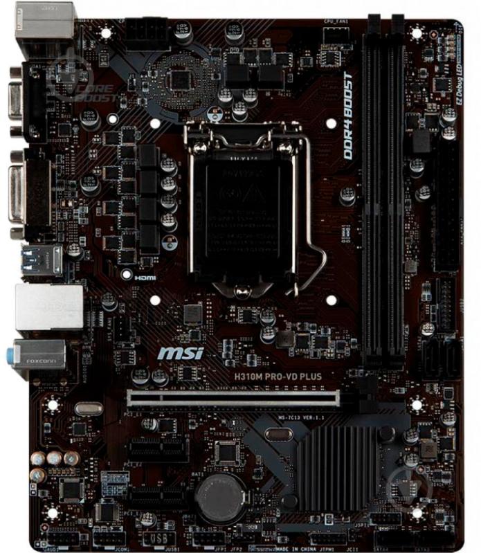 Материнська плата MSI H310M PRO-VD PLUS (Socket 1151, Intel H310, mirco ATX) - фото 1