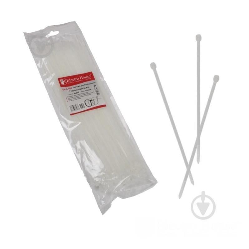 Стяжка кабельна ElectroHouse EH-K-0081 білий - фото 1