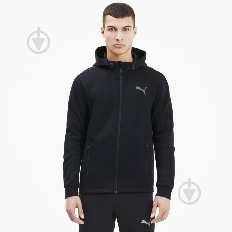 Джемпер Puma EVOSTRIPE FZ Hoodie 58346701 р. M черный - фото 1 Джемпер Puma EVOSTRIPE FZ Hoodie 58346701 р. M черный - фото 1