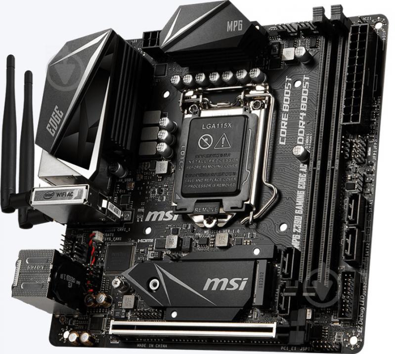 Материнська плата MSI MPG Z390I GAMING EDGE AC (Socket 1151, Intel Z390, mini ITX) - фото 3