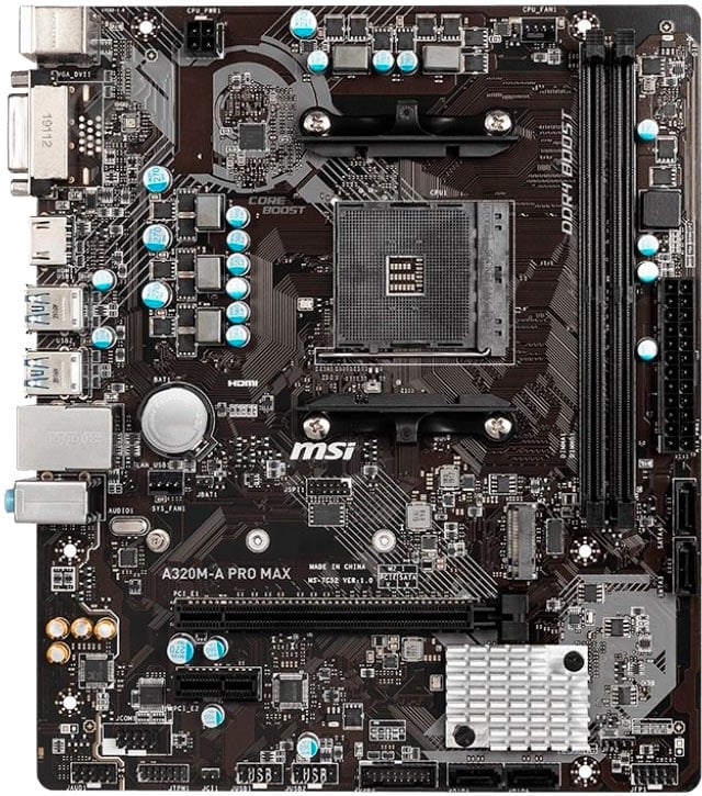 Материнська плата MSI A320M-A PRO MAX (Socket AM4, AMD A320, mirco ATX) - фото 1