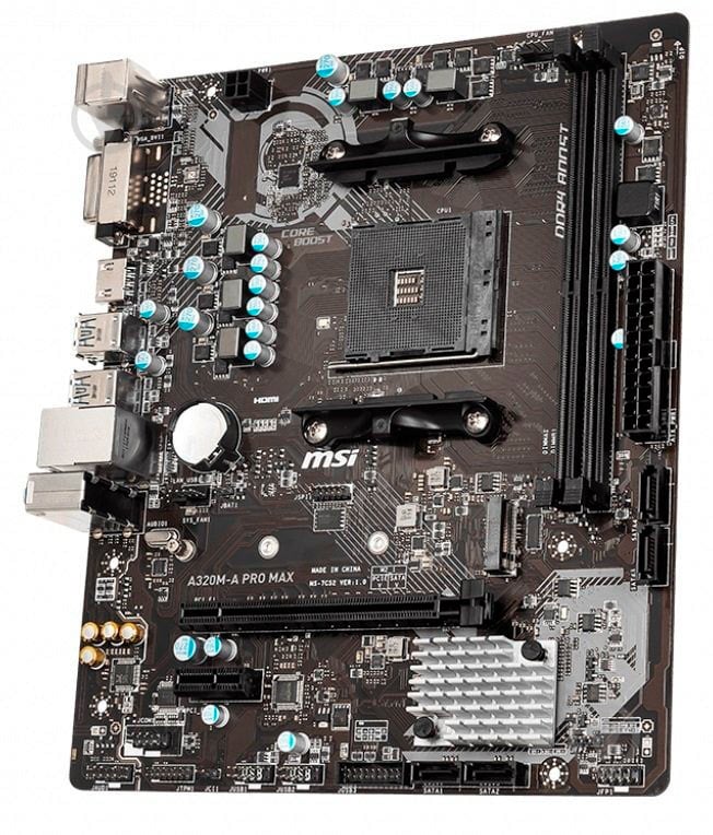 Материнська плата MSI A320M-A PRO MAX (Socket AM4, AMD A320, mirco ATX) - фото 2