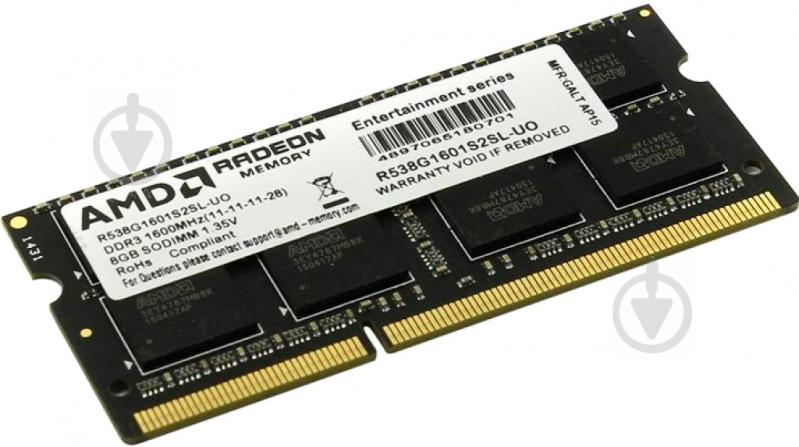 Оперативна пам'ять AMD DDR3L SDRAM 8 GB 1600 MHz (R538G1601S2SL-U) PC3L-12800 - фото 1