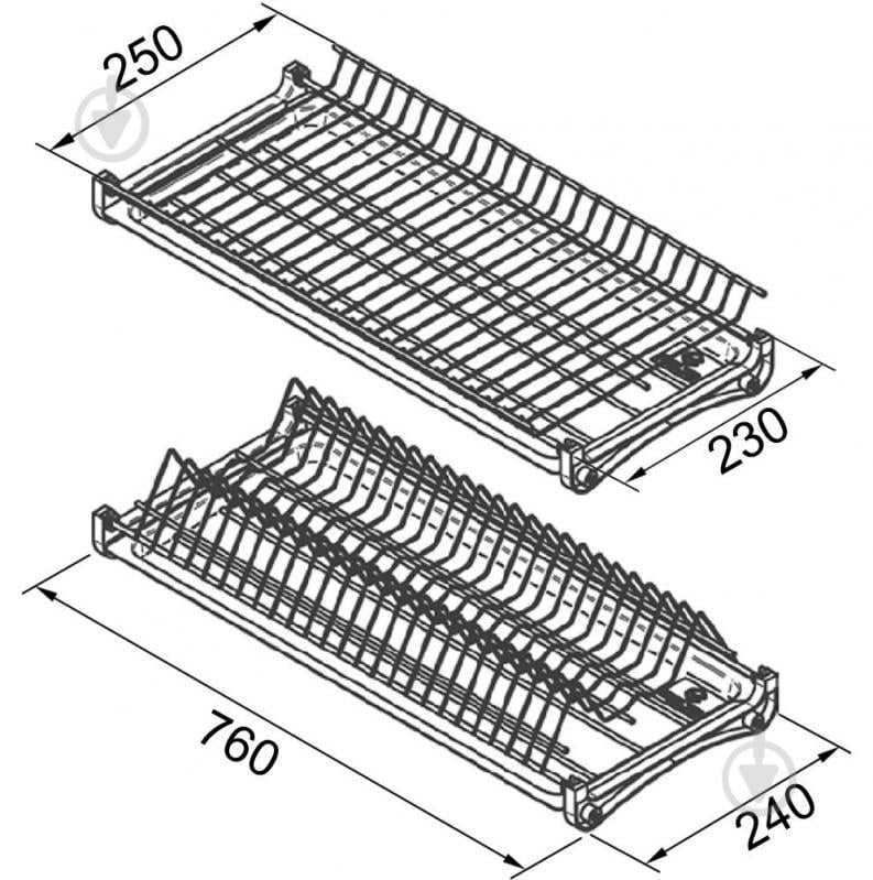 Сушарка для посуду DC 800 мм біла термопластичне покриття - фото 6 Сушарка для посуду DC 800 мм біла термопластичне покриття - фото 6