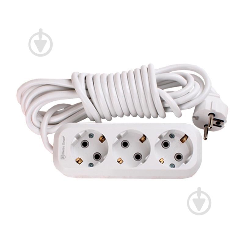 Удлинитель бытовой ElectroHouse с заземлением 3 гн. белый 10 м EH-2259 - фото 1