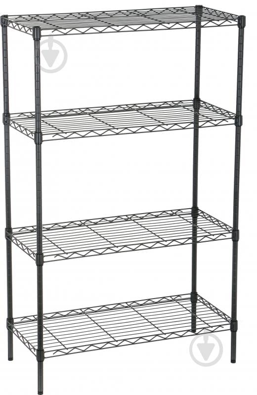 Стеллаж металлический Проволочные 1200x750x350 мм серый металл полки 4 шт. краска - фото 1