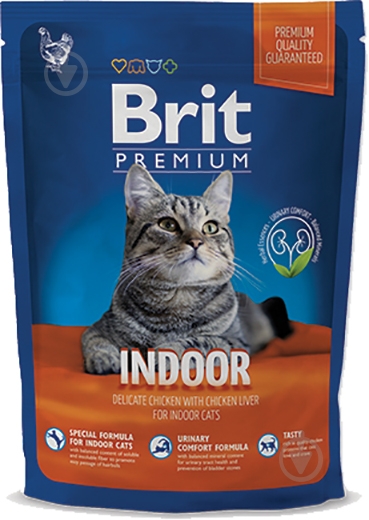 Корм Brit Premium Adult Indoor курица 300 г - фото 1 Корм Brit Premium Adult Indoor курица 300 г - фото 1
