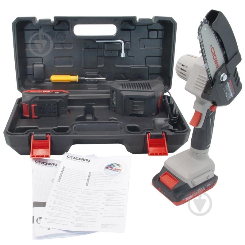 Пила мини аккумуляторная Crown Аккумуляторная минипила цепная CROWN CT25019XS-2 BMC - фото 6