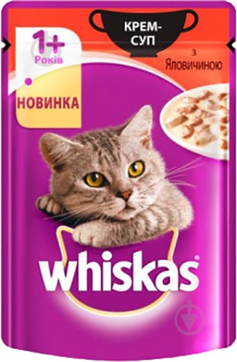 Корм Whiskas крем-суп з яловичиною 85 г - фото 1