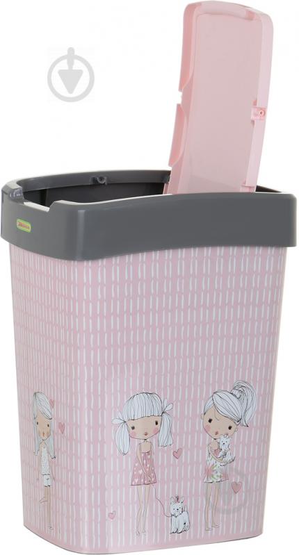 Контейнер для сміття Алеана Дівчатка 18 л рожевий/сірий 121067 - фото 3