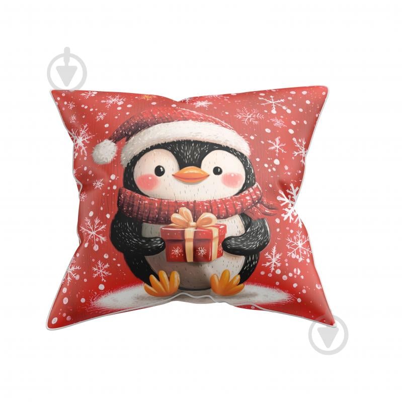 Подушка декоративна PENGIUN 45x45 см червоний із малюнком La Nuit - фото 1