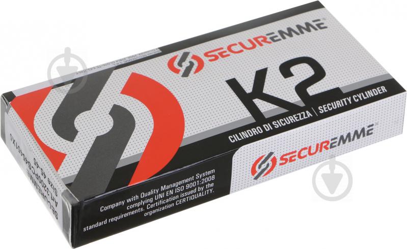 Цилиндр Securemme К2 3200PCS45451X5 45x45 ключ-вороток 92 мм матовый хром - фото 5