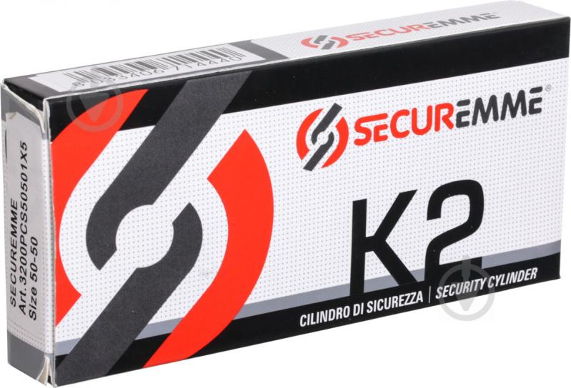 Цилиндр Securemme К2 3200PCS50501X5 50x50 ключ-вороток 100 мм матовый никель - фото 4