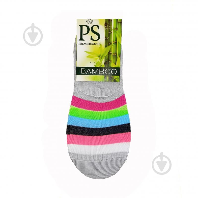 Шкарпетки жіночі Premier Socks Бамбук 14В35/8В р.23-25 сірий у смужку - фото 1