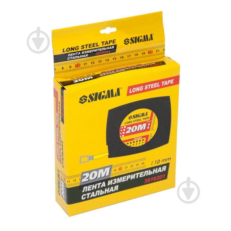 Рулетка Sigma стальная лента 3816201 20  м x 10  мм - фото 4