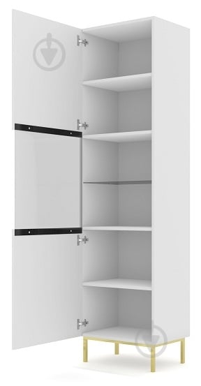 Вітрина BIM Furniture Ravenna 1д 2170х600х420 мм золотий / білий (RAVENNA_C_DIAMOND_MDF_HG_GLASS) - фото 2