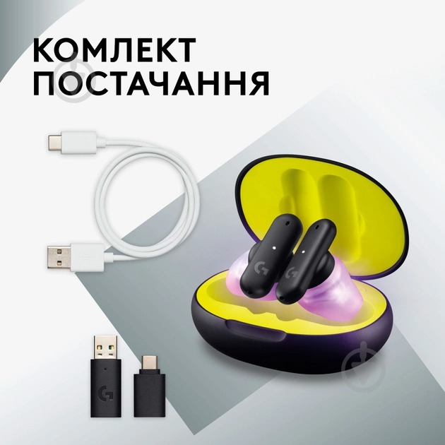 Наушники Logitech FITS True Wireless Gaming Earbuds black (L985-001182) - фото 9