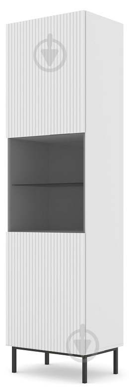 Вітрина BIM Furniture Ravenna 1д 2170х600х420 мм чорний матовий / білий матовий (RAVENNA_B_FOILED_MDF_GLASS_CAS) - фото 1 Вітрина BIM Furniture Ravenna 1д 2170х600х420 мм чорний матовий / білий матовий (RAVENNA_B_FOILED_MDF_GLASS_CAS) - фото 1