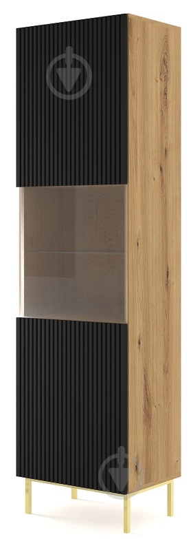 Вітрина BIM Furniture Ravenna 1д 2170х600х420 мм золотий / чорний матовийдуб артізан (RAVENNA_B_FOILED_MDF_GLASS_CAS) - фото 1 Вітрина BIM Furniture Ravenna 1д 2170х600х420 мм золотий / чорний матовийдуб артізан (RAVENNA_B_FOILED_MDF_GLASS_CAS) - фото 1