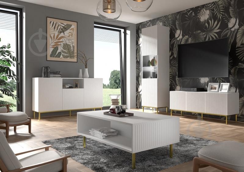 Вітрина BIM Furniture Ravenna 1д 2170х600х420 мм золотий / білий матовий (RAVENNA_B_FOILED_MDF_GLASS_CAS) - фото 4