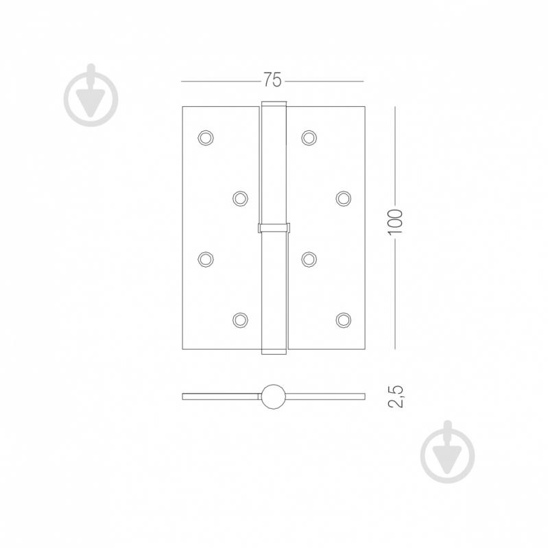 Петля Linde H-100R SB врізна 100x75x2,5 мм матова латунь права 1 шт. - фото 2