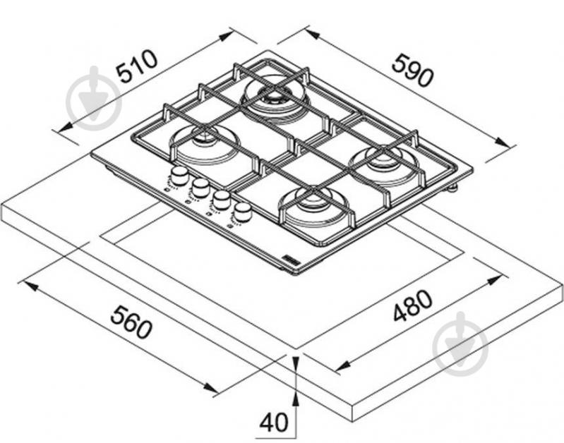 Варочная поверхность газовая Franke FHSM 604 4G OA E (106.0554.388) - фото 2