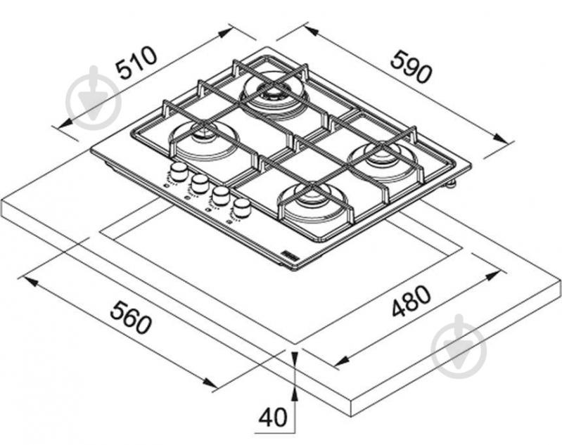 Варильна поверхня газова Franke FHSM 604 3G DC XS C (106.0554.391) - фото 2