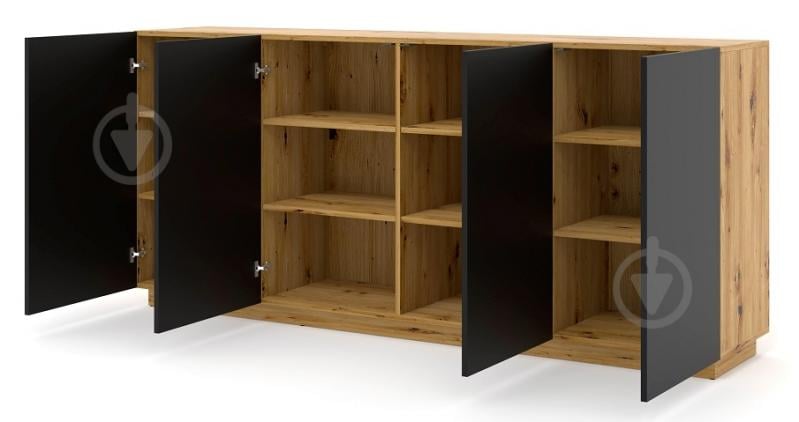 Комод BIM Furniture Aura 1980x890x410 мм дуб артізан/чорний матовий (AURA_KOM4D_DA) - фото 2 Комод BIM Furniture Aura 1980x890x410 мм дуб артізан/чорний матовий (AURA_KOM4D_DA) - фото 2