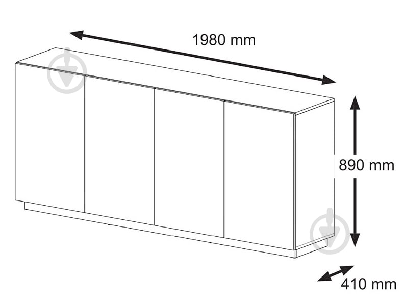 Комод BIM Furniture Aura 1980x890x410 мм дуб артізан/чорний матовий (AURA_KOM4D_DA) - фото 3 Комод BIM Furniture Aura 1980x890x410 мм дуб артізан/чорний матовий (AURA_KOM4D_DA) - фото 3