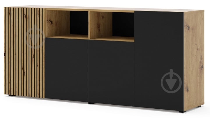 Комод BIM Furniture Auris 4д 1800x820x420 мм дуб артизан/черный матовый (AURIS_KOM4D_DA_CM) - фото 1 Комод BIM Furniture Auris 4д 1800x820x420 мм дуб артизан/черный матовый (AURIS_KOM4D_DA_CM) - фото 1