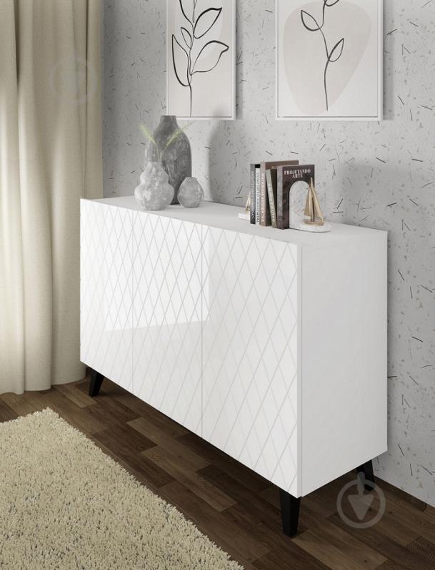 Комод BIM Furniture Diuna HG 1450x900x420 мм черный/белый матовый/белый глянец (DIUNA_COM_145_3D_WM_WG_BL) - фото 7 Комод BIM Furniture Diuna HG 1450x900x420 мм черный/белый матовый/белый глянец (DIUNA_COM_145_3D_WM_WG_BL) - фото 7