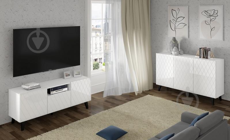 Комод BIM Furniture Diuna HG 1450x900x420 мм черный/белый матовый/белый глянец (DIUNA_COM_145_3D_WM_WG_BL) - фото 5 Комод BIM Furniture Diuna HG 1450x900x420 мм черный/белый матовый/белый глянец (DIUNA_COM_145_3D_WM_WG_BL) - фото 5