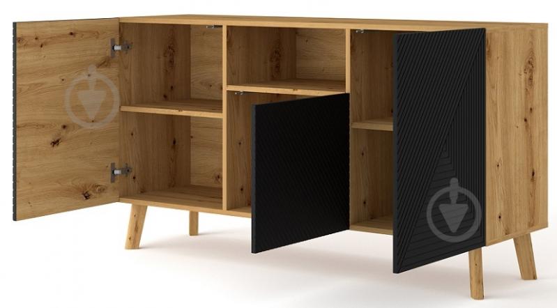 Комод BIM Furniture Luxi 1460x800x420 мм дуб артизан/черный матовый (LUXI_3D_146_KOMODA_ARTISAN) - фото 2