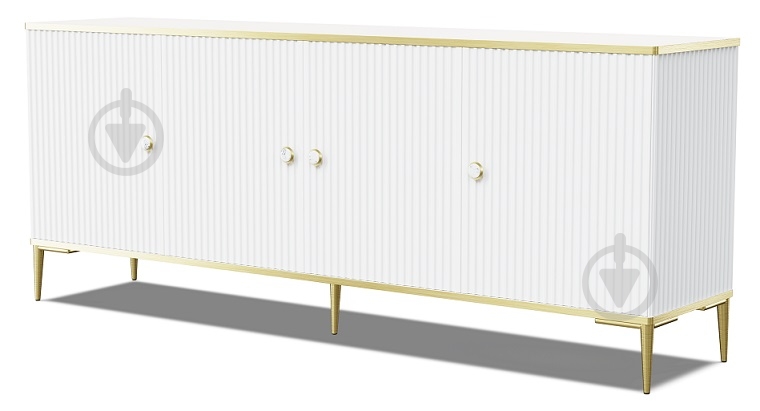 Комод BIM Furniture Petra 4д 1820x730x400 мм золотий/білий матовий (PETRA_CABINET_182_4D_WHITE_MAT) - фото 1 Комод BIM Furniture Petra 4д 1820x730x400 мм золотий/білий матовий (PETRA_CABINET_182_4D_WHITE_MAT) - фото 1