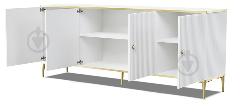 Комод BIM Furniture Petra 4д 1820x730x400 мм золотий/білий матовий (PETRA_CABINET_182_4D_WHITE_MAT) - фото 2 Комод BIM Furniture Petra 4д 1820x730x400 мм золотий/білий матовий (PETRA_CABINET_182_4D_WHITE_MAT) - фото 2