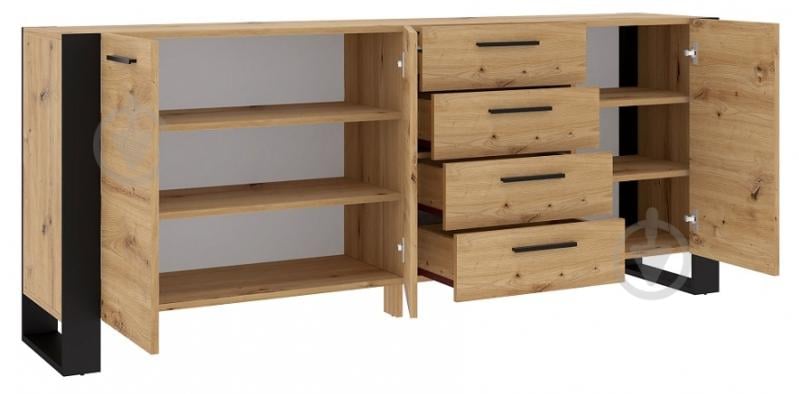 Комод BIM Furniture Nuka 3д4ш 1970x870x450 мм чорний матовий/дуб артізан NUKA_K_ARTISAN - фото 2 Комод BIM Furniture Nuka 3д4ш 1970x870x450 мм чорний матовий/дуб артізан NUKA_K_ARTISAN - фото 2