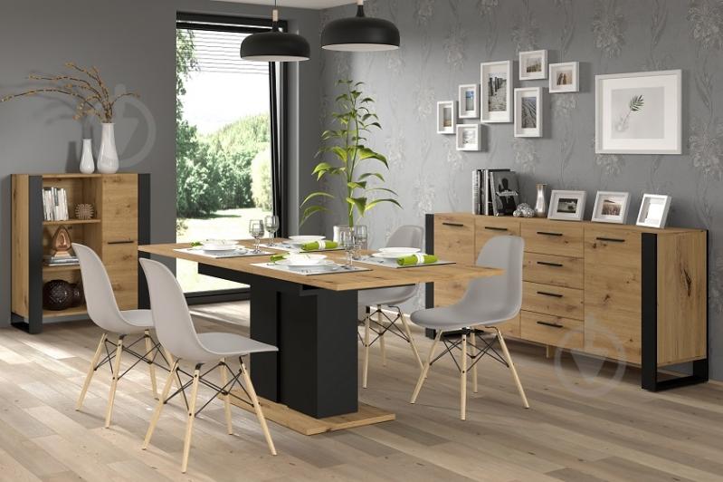 Комод BIM Furniture Nuka 3д4ш 1970x870x450 мм чорний матовий/дуб артізан NUKA_K_ARTISAN - фото 4 Комод BIM Furniture Nuka 3д4ш 1970x870x450 мм чорний матовий/дуб артізан NUKA_K_ARTISAN - фото 4