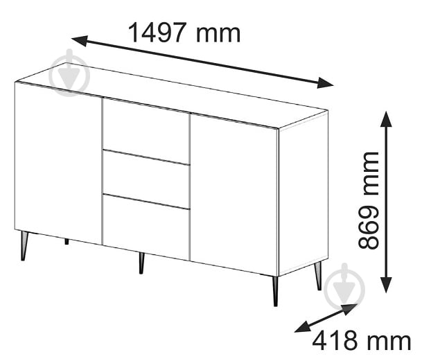ᐉ Комод BIM Furniture Ravenna 2д3ш 1500x870x420 мм золотий/білий ...
