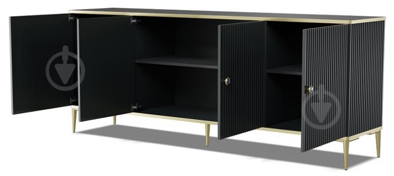 Комод BIM Furniture Petra 4д 1820x730x400 мм золотий/чорний матовий (PETRA_CABINET_182_4D_BLACK_MAT) - фото 2