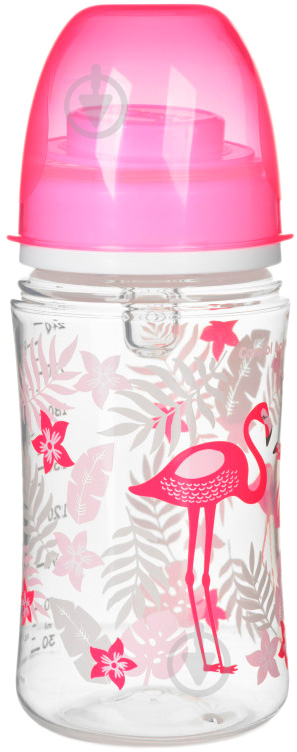 Пляшечка Canpol Babies для годування антиколікова з широким отвором PP - Jungle 240 мл. рожева - фото 1