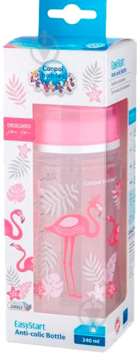 Пляшечка Canpol Babies для годування антиколікова з широким отвором PP - Jungle 240 мл. рожева - фото 4