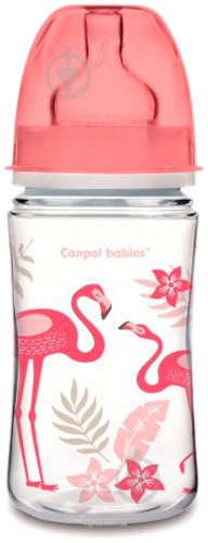 Пляшечка Canpol Babies для годування антиколікова з широким отвором PP - Jungle 240 мл. рожева - фото 2