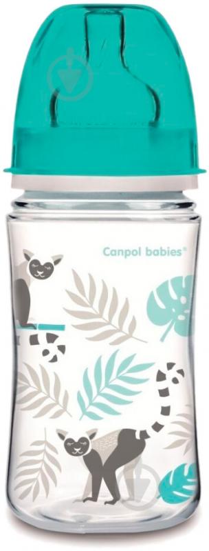 Пляшечка Canpol Babies для годування антиколікова з широким отвором PP - Jungle 240 мл. сіра - фото 1