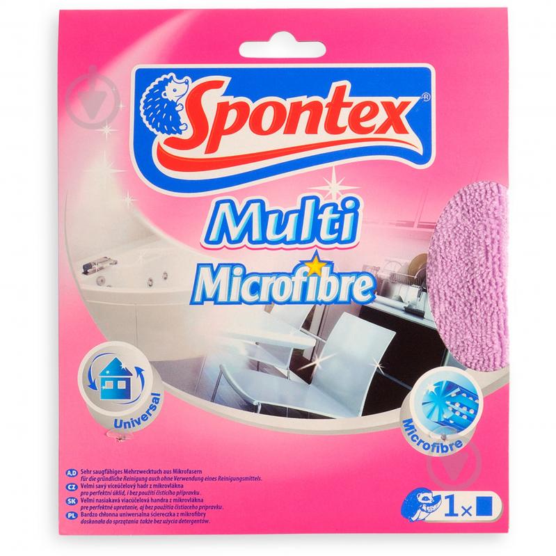 Серветка універсальна SPONTEX Multi мікрофібра 32х32 см 1 шт./уп. - фото 1 Серветка універсальна SPONTEX Multi мікрофібра 32х32 см 1 шт./уп. - фото 1