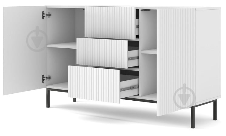 Комод BIM Furniture Ravenna 2д3ш 1500x890x420 мм чорний матовий/білий матовий (RAVENNA_B_FOILED_MDF_CABINET_2) - фото 2 Комод BIM Furniture Ravenna 2д3ш 1500x890x420 мм чорний матовий/білий матовий (RAVENNA_B_FOILED_MDF_CABINET_2) - фото 2