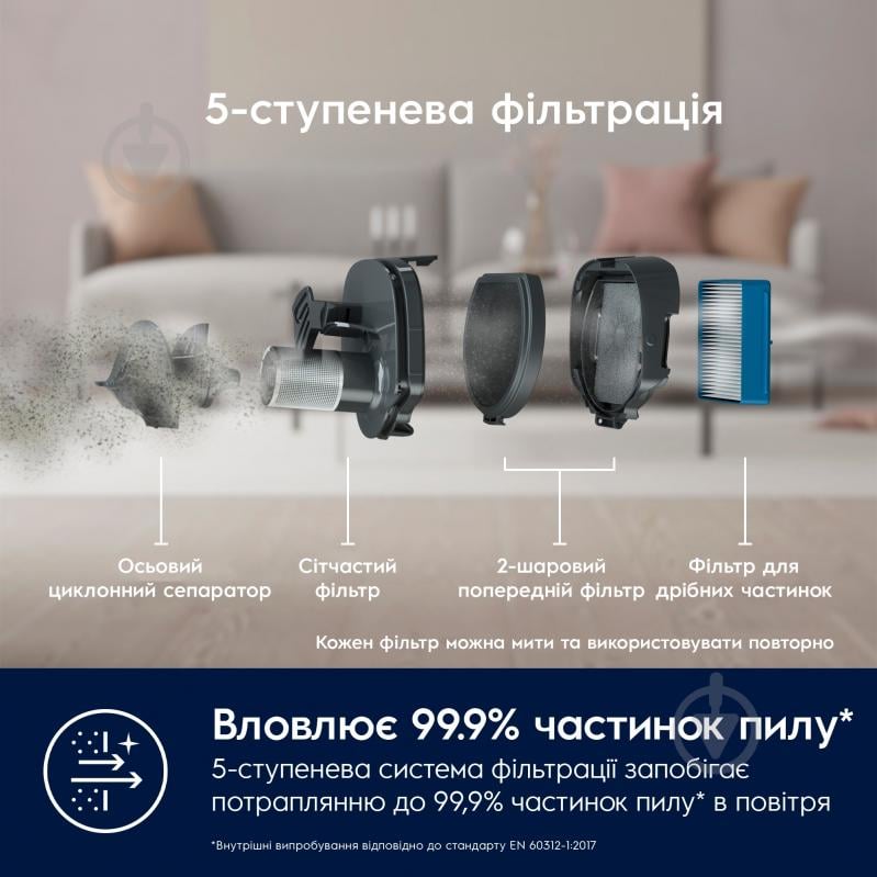 ВІТРИНА! Пилосос акумуляторний Electrolux ES62HB25UV 600 black/white - фото 9