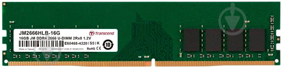 Оперативна пам'ять Transcend DDR SDRAM 16 GB (1x16GB) 2666 MHz (JM2666HLB-16G) PC4-21300 - фото 1