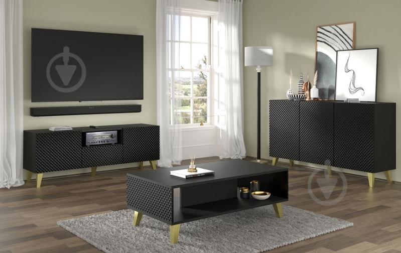 Комод BIM Furniture Ravenna 3д 1500x870x420 мм золотой/чорный (RAVENNA_PC_DIAMOND_MDF_HG_CABI) - фото 4