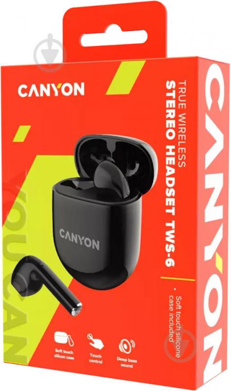 Bluetooth-гарнітура Canyon black (CNS-TWS6B) - фото 5