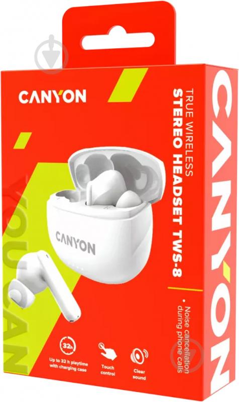 Bluetooth-гарнитура Canyon white (CNS-TWS8W) - фото 5